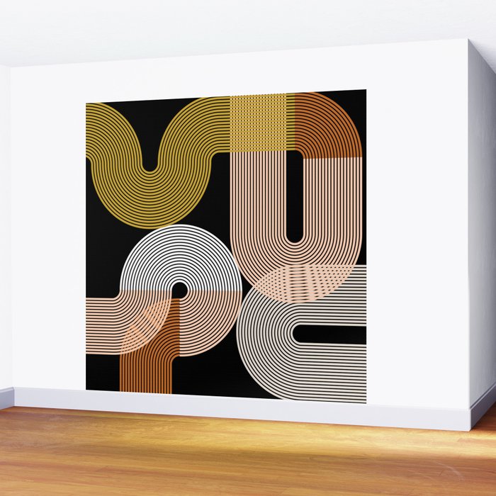 abstract geoemtric lines 3 Wall Mural Gallery Image 2