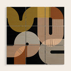 abstract geoemtric lines 3 Wood Wall Art Gallery Image 1