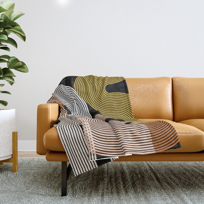 abstract geoemtric lines 3 Throw Blanket Gallery Image 1