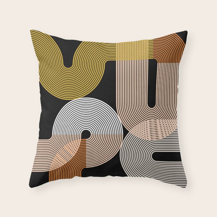 abstract geoemtric lines 3 Throw Pillow Gallery Image 6