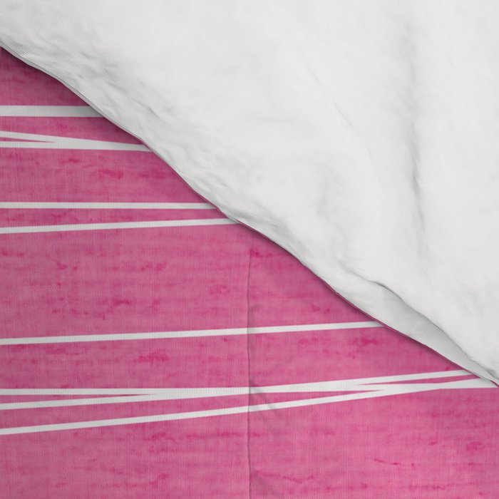 Pink White Lines Drawing Artwork Comforter Gallery Image 4