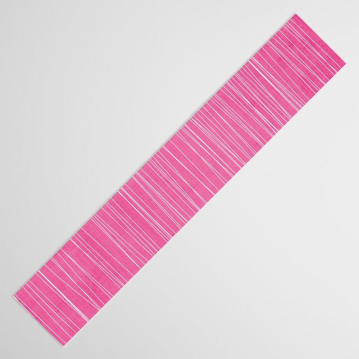Pink White Lines Drawing Artwork Table Runner Gallery Image 3