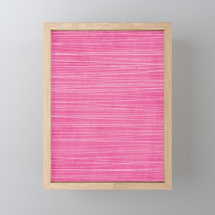 Pink White Lines Drawing Artwork Mini Art Print Gallery Image 1