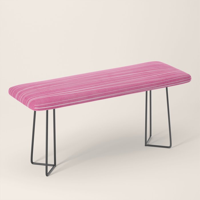 Pink White Lines Drawing Artwork Bench Gallery Image 1