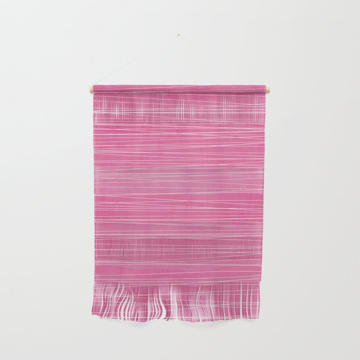 Pink White Lines Drawing Artwork Wall Hanging Gallery Image 1