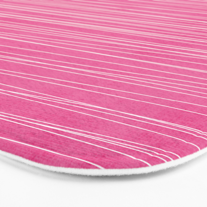 Pink White Lines Drawing Artwork Bath Mat Gallery Image 3