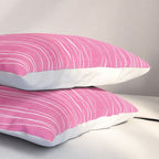 Pink White Lines Drawing Artwork Pillow Sham Gallery Image 3