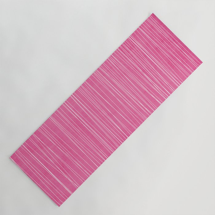 Pink White Lines Drawing Artwork Yoga Mat Gallery Image 1