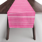 Pink White Lines Drawing Artwork Table Runner Gallery Image 1
