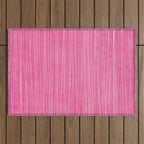 Pink White Lines Drawing Artwork Outdoor Rug Gallery Image 1