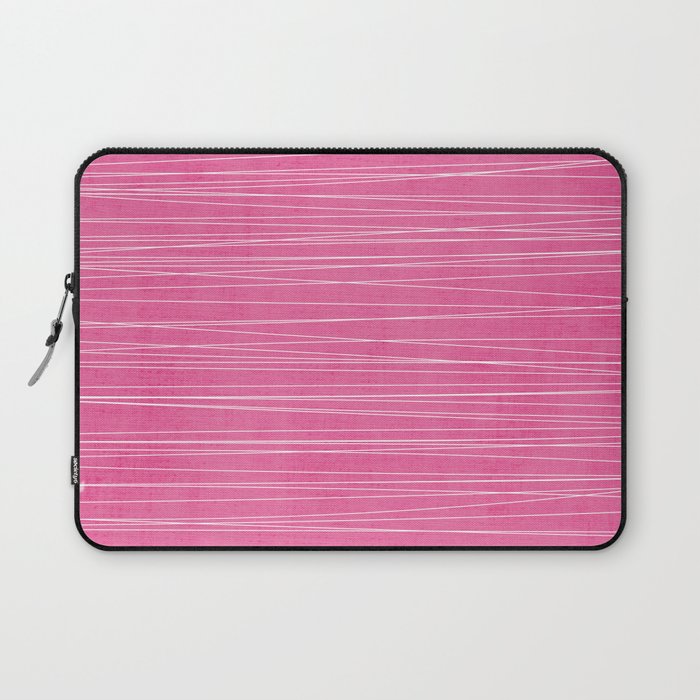 Pink White Lines Drawing Artwork Laptop Sleeve Gallery Image 1