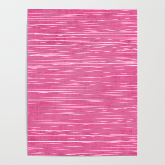 Pink White Lines Drawing Artwork Poster Gallery Image 4