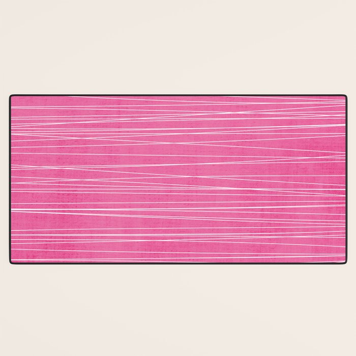 Pink White Lines Drawing Artwork Desk Mat Gallery Image 3