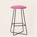 Pink White Lines Drawing Artwork Stool Gallery Image 1