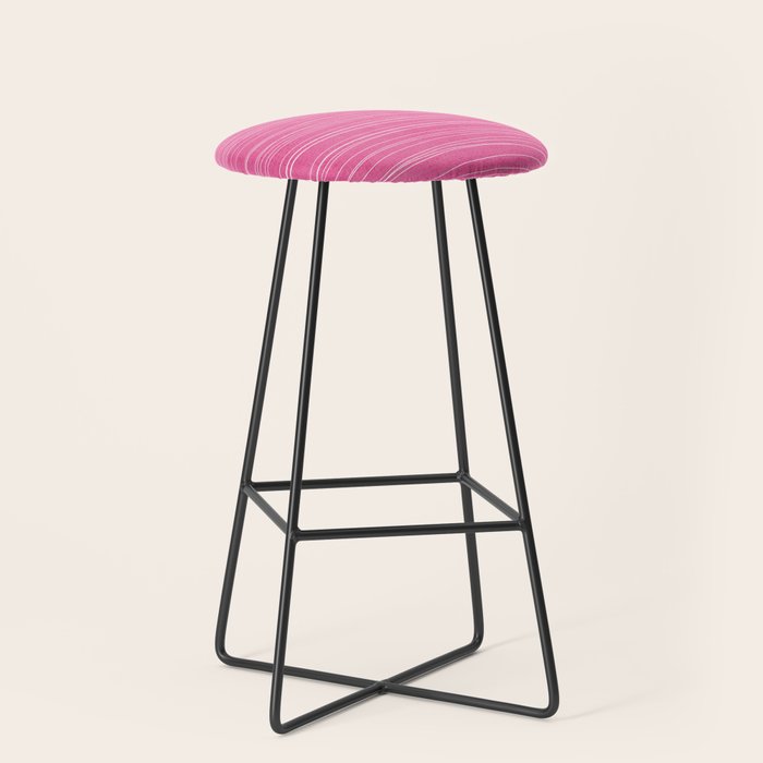 Pink White Lines Drawing Artwork Stool Gallery Image 1