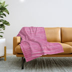 Pink White Lines Drawing Artwork Throw Blanket Gallery Image 1
