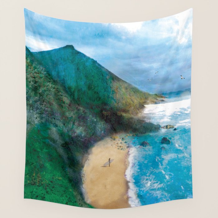 Wild Beach Wall Tapestry Gallery Image 1