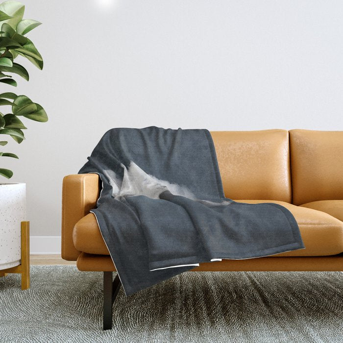 WAITING MAGRITTE Throw Blanket Gallery Image 1