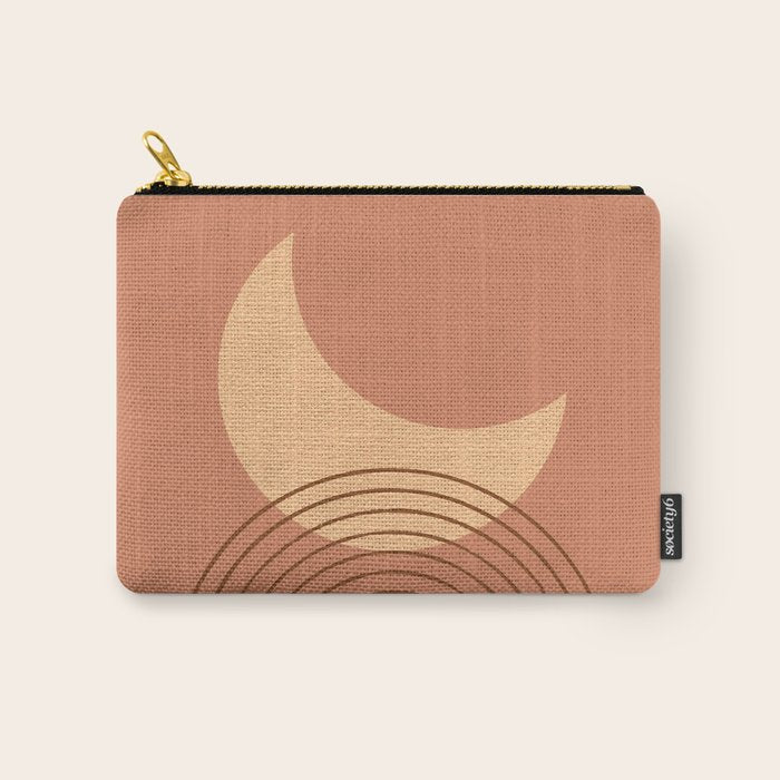 Moon Mountain Terra Orange - Mid century modern Carry All Pouch Gallery Image 1