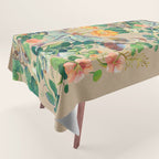 Floral Luna Moth Tablecloth Gallery Image 1