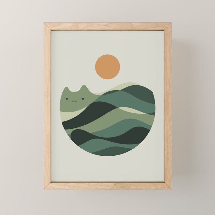 Cat Landscape 123 Mini Art Print Gallery Image 1