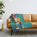 Calico Cat Saxophone Player Throw Blanket Gallery Image 1