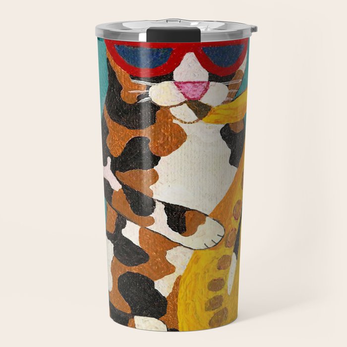 Calico Cat Saxophone Player Travel Mug Gallery Image 1