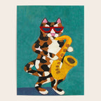 Calico Cat Saxophone Player Poster Gallery Image 4