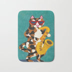 Calico Cat Saxophone Player Bath Mat Gallery Image 1