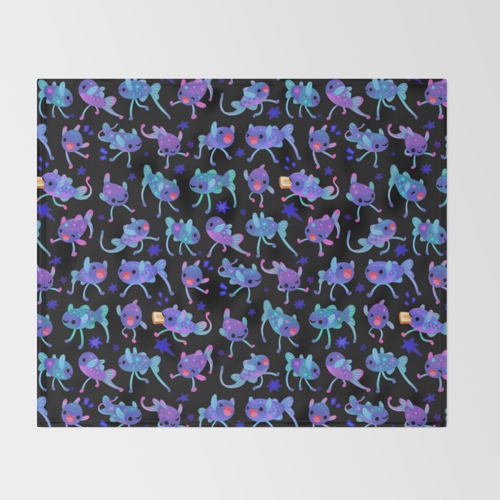 Cheerful tripod fish Throw Blanket Gallery Image 2