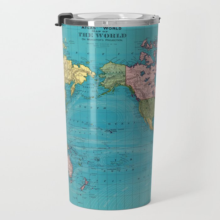 Vintage Map of The World (1897) Travel Mug Gallery Image 3