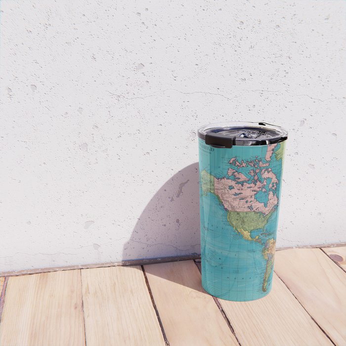 Vintage Map of The World (1897) Travel Mug Gallery Image 4