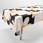 Black and White Checkered Daisy pattern  Tablecloth Gallery Image 1