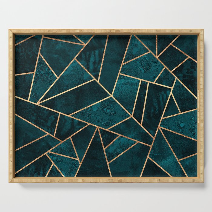 Deep Teal Stone Serving Tray Gallery Image 1