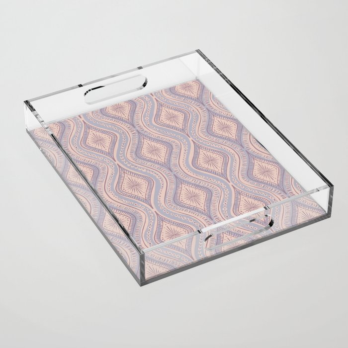 Hand-drawn Symmetrical Pattern #1 Acrylic Tray Gallery Image 1