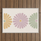 Retro Summer Daisies III Outdoor Rug Gallery Image 1