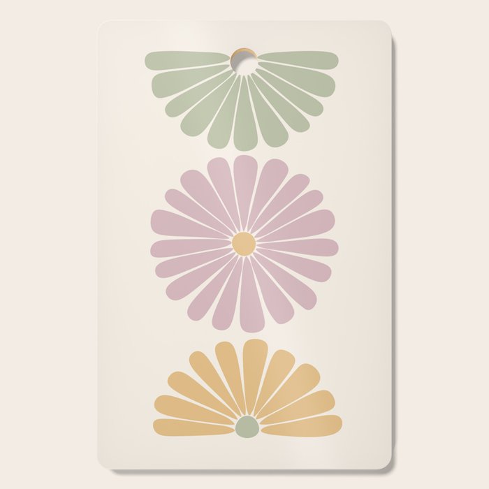 Retro Summer Daisies III Cutting Board Gallery Image 1