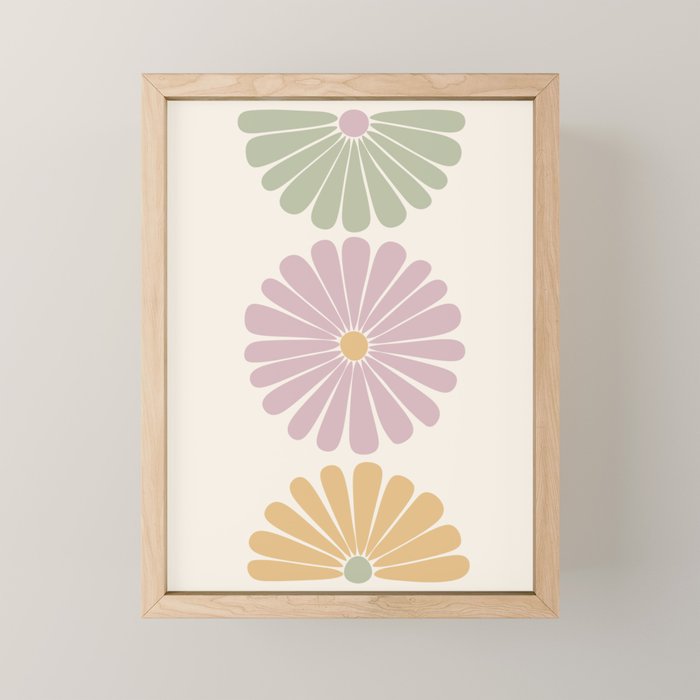 Retro Summer Daisies III Mini Art Print Gallery Image 1