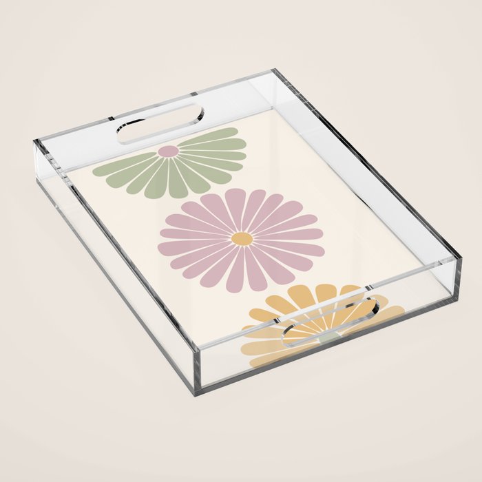 Retro Summer Daisies III Acrylic Tray Gallery Image 1