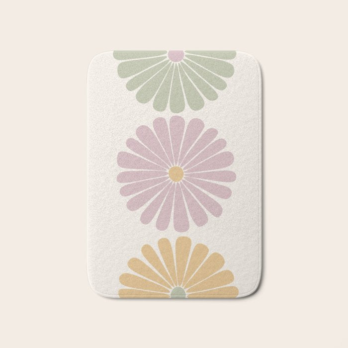 Retro Summer Daisies III Bath Mat Gallery Image 1