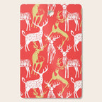 Red christmas reindeer animal pattern Cutting Board Gallery Image 1