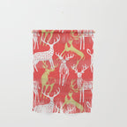 Red christmas reindeer animal pattern Wall Hanging Gallery Image 1