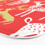 Red christmas reindeer animal pattern Bath Mat Gallery Image 3