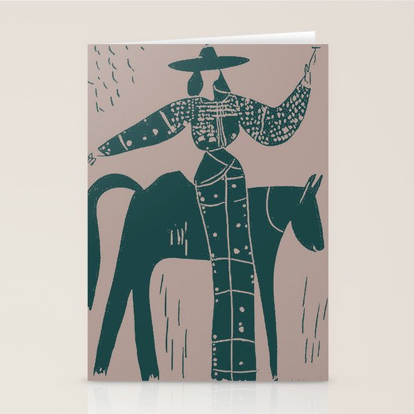 Showstopper Jade Denim - Modern Cowgirl Illustration Stationery Card Gallery Image 2