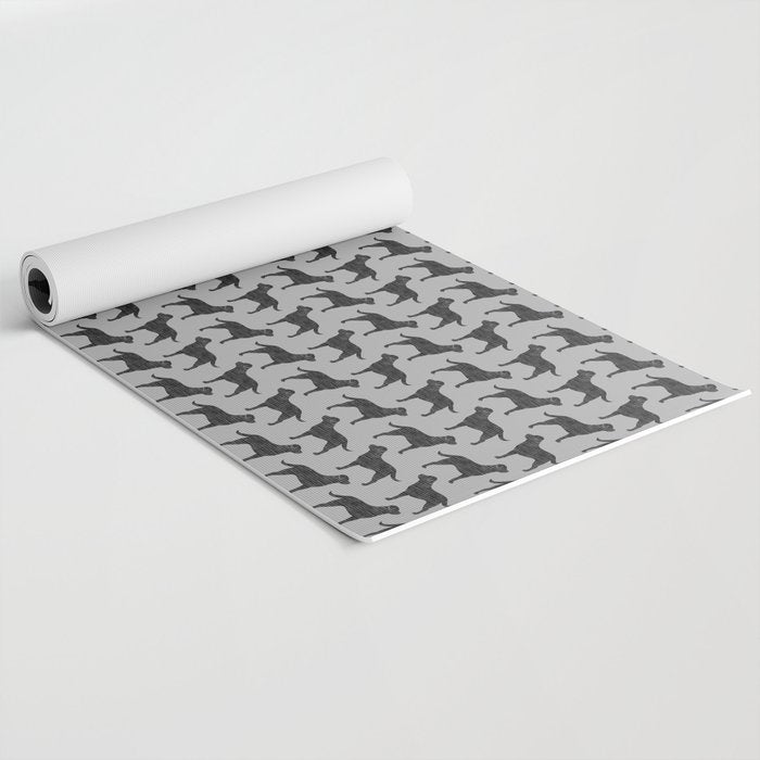 Black Labrador Retriever Dog Silhouette Yoga Mat Gallery Image 2