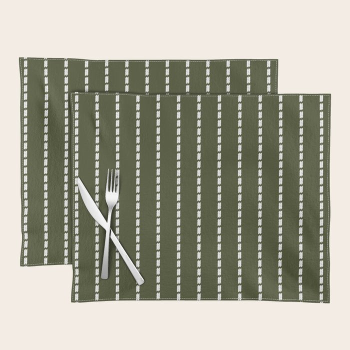 Dashed Lines (Olive Green) Placemat Gallery Image 1