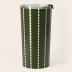 Dashed Lines (Olive Green) Travel Mug Gallery Image 2