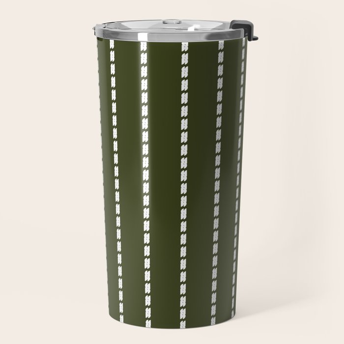 Dashed Lines (Olive Green) Travel Mug Gallery Image 2