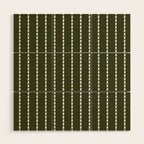 Dashed Lines (Olive Green) Wood Wall Art Gallery Image 1