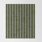 Dashed Lines (Olive Green) Throw Blanket Gallery Image 2